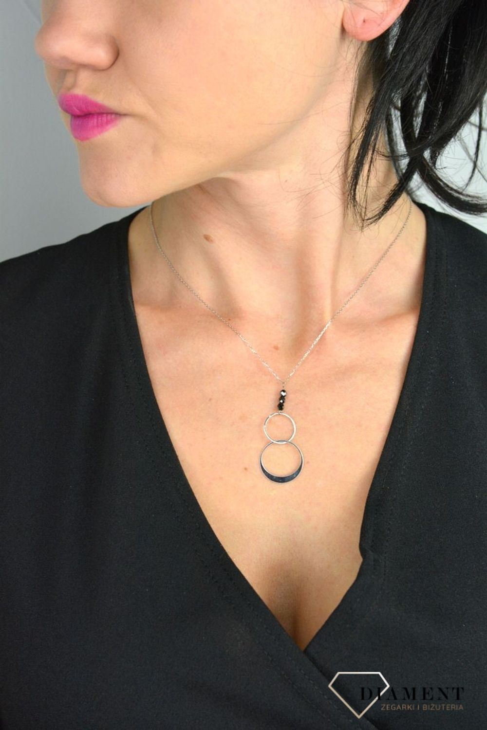 Naszyjnik srebrny Infinity ALNZ001542 koła i koraliki.jpg